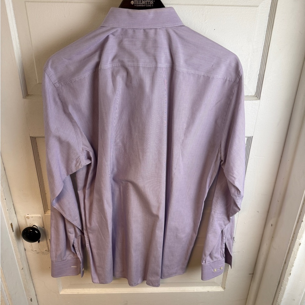 Hugo Boss “Sharp Fit” Dress Shirt – Light Purple Micro-Stripe – Size L